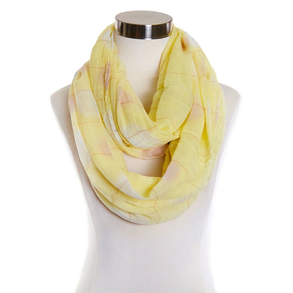 Scarvesme Check Pattern with Spot Infinity Scarf